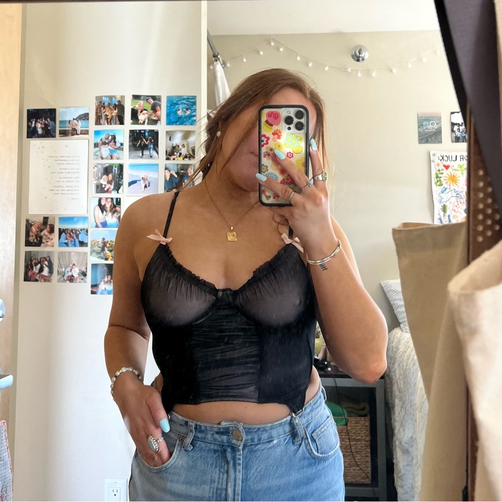 Urban Outfitters Black and Baby Pink Top